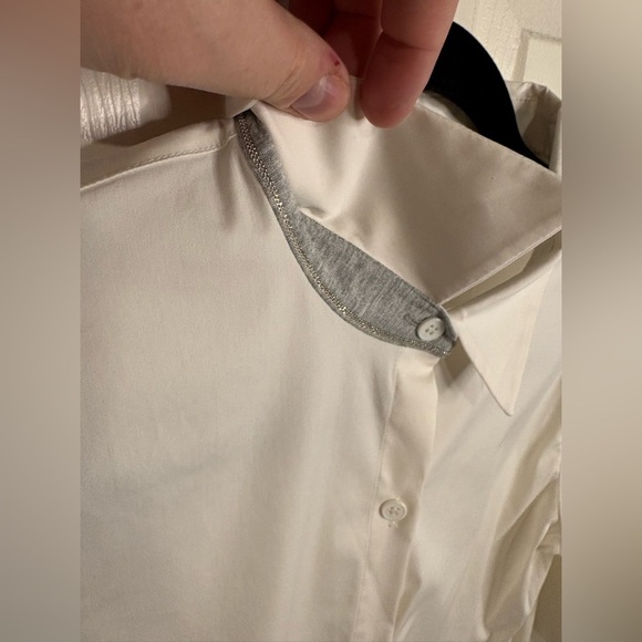 Lafayette 148 “Linley” Stretch Button-Up Shirt – White – Size Small - Picture 7 of 12